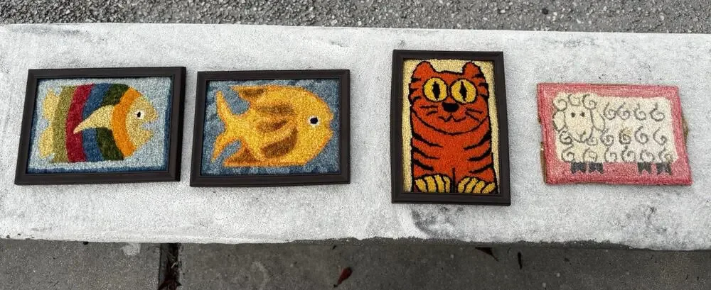 LOT Of 4 1970s Crosstitch 5.5” x 7.5”